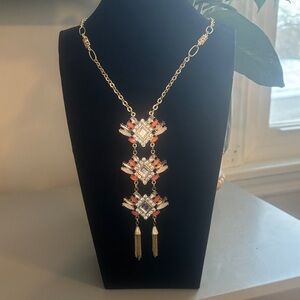 Elegant Gold and orange Statement Necklace